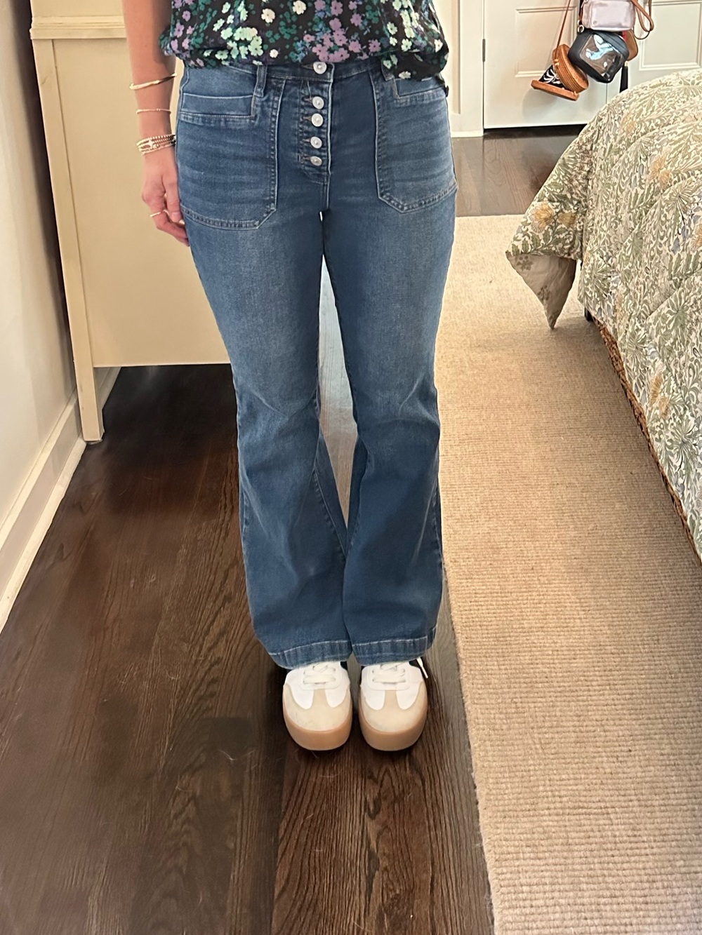 Nicole Miller Nomad High Rise Flare Jeans Size 6 Blue Denim